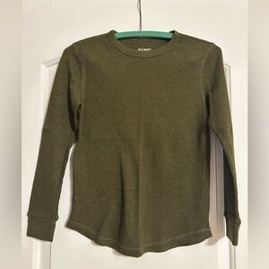 Boys Old Navy Green Long Sleeve Thermal Casual Fit